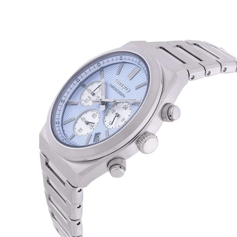 Seiko Chronograph Sporty Ice Blue Dial Quartz Watch- SSB459P1